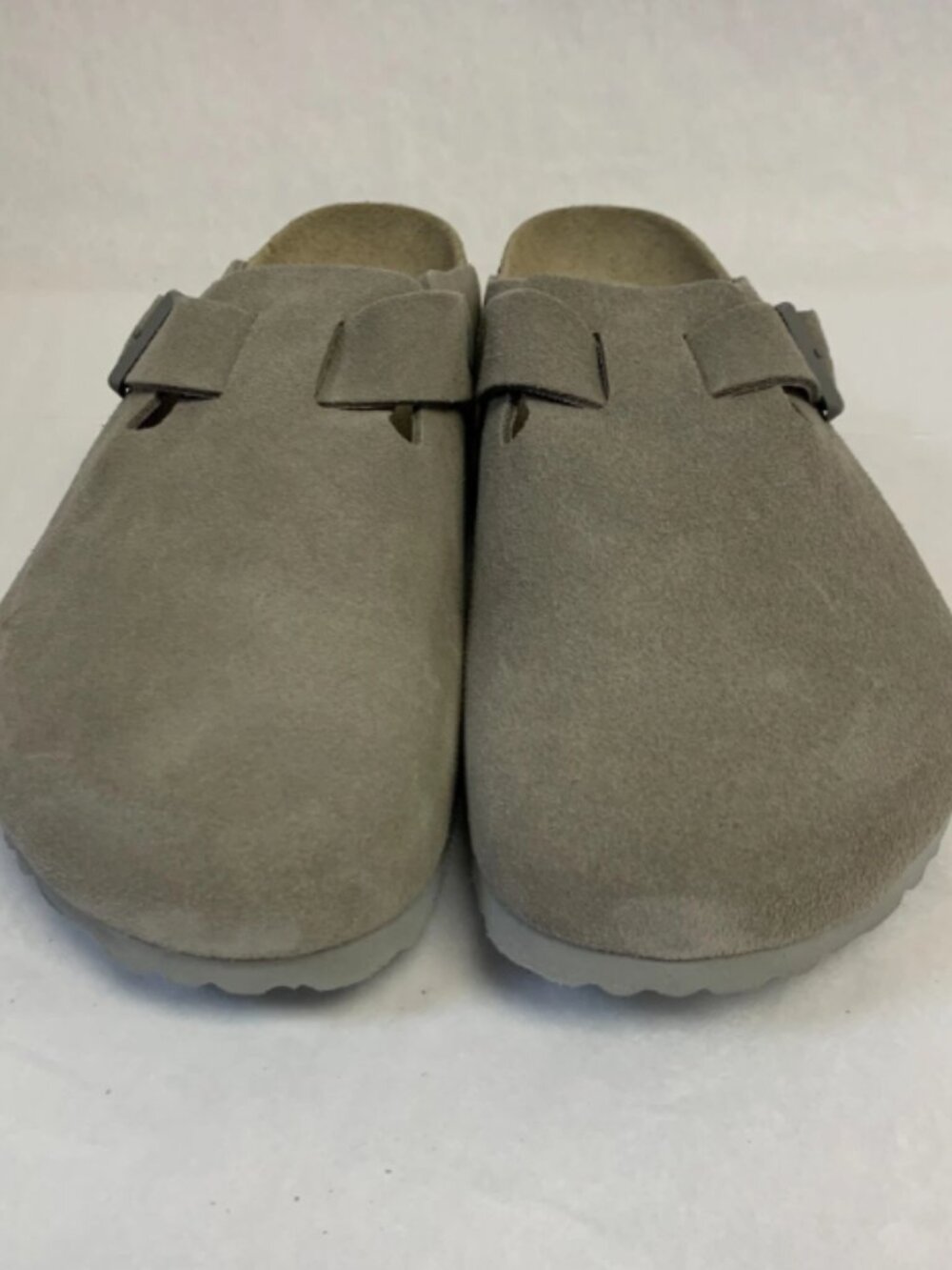 Birkenstock Boston Soft Footbed Stone Coin Suede Leather Regular Width Sandals